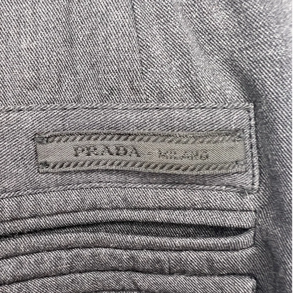 Prada Womens Trousers Cuffed Straight Leg Dark Grey Size 38